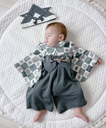 DADWAY（ダッドウェイ）の「mocmof 袴ロンパース 濃抹茶 70（ロンパース）」