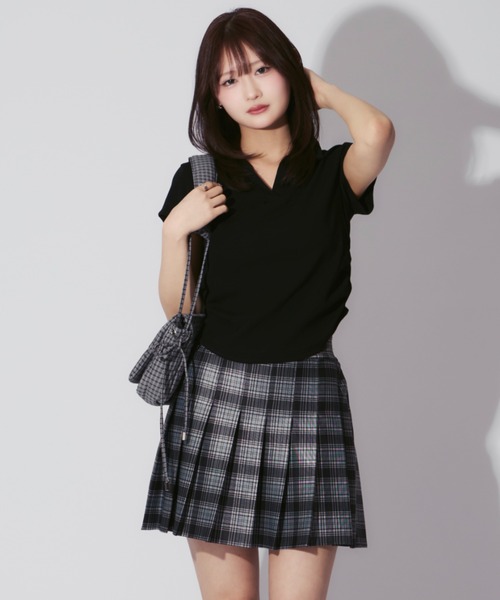 Side Ruched Polo / サイドシャーリングポロ（ポロシャツ
