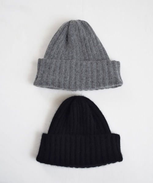 Marient（マリエント）の「ラビットファーニットキャップ（ニットキャップ/ビーニー・レディース・ブラック/グレー・FREE）」の8枚目の写真