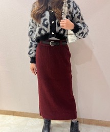 リブニットロングタイトスカート