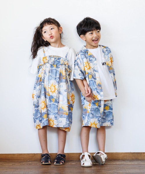 MAKE YOUR DAY(メイクユアデイ)の「リゾートジャンパースカート■80~140cm(ジャンパースカート・キッズ・ターコイズブルー/サックスブルー/ブラウン・80/90/100/120/130/140/110)」の6枚目の写真