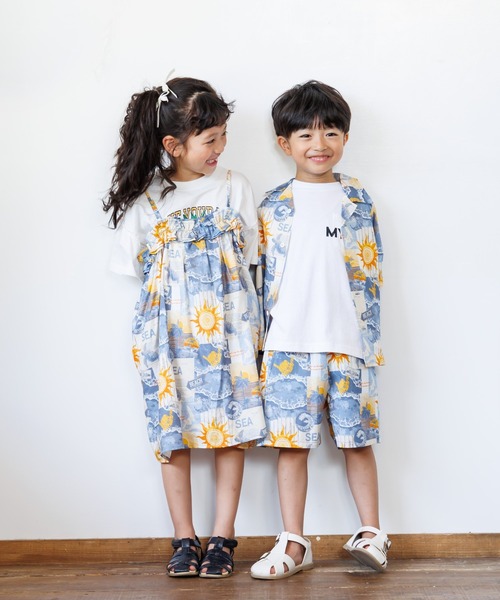 MAKE YOUR DAY(メイクユアデイ)の「リゾートジャンパースカート■80~140cm(ジャンパースカート・キッズ・ターコイズブルー/サックスブルー/ブラウン・80/90/100/120/130/140/110)」の8枚目の写真