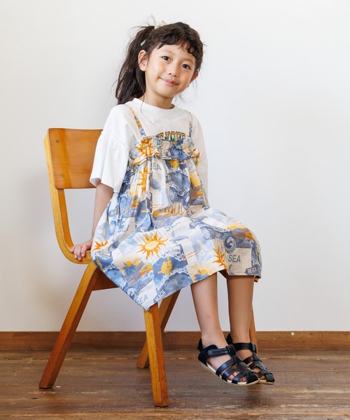 MAKE YOUR DAY(メイクユアデイ)の「リゾートジャンパースカート■80~140cm(ジャンパースカート・キッズ・ターコイズブルー/サックスブルー/ブラウン・80/90/100/120/130/140/110)」の5枚目の写真