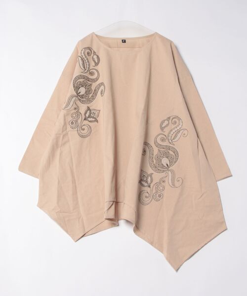 チャイハネ(チャイハネ)の「【チャイハネ】メンヘンディ刺繍変形MEN'Sトップス(その他トップス・メンズ・ベージュ/ブラック/ホワイト・FREE)」の3枚目の写真