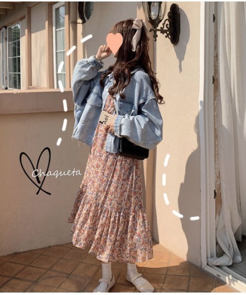 i-dare(アイディア)の「【i-dare】小花柄 長袖 カシュクール フレア ワンピース(ワンピース・レディース・ピンク・MEDIUM/LARGE/X-LARGE)」の6枚目の写真