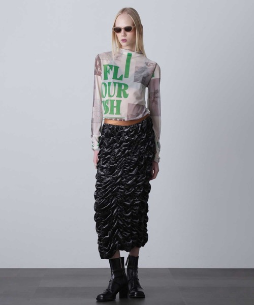 ROSE BUD(ローズバッド)の「シアーアートインナー(Tシャツ/カットソー・レディース・ブラック/ホワイト・ONE SIZE)」の3枚目の写真