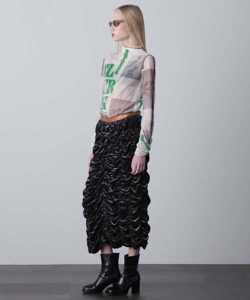 ROSE BUD(ローズバッド)の「シアーアートインナー(Tシャツ/カットソー・レディース・ブラック/ホワイト・ONE SIZE)」の4枚目の写真