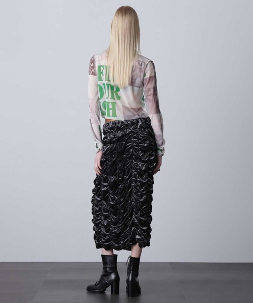 ROSE BUD(ローズバッド)の「シアーアートインナー(Tシャツ/カットソー・レディース・ブラック/ホワイト・ONE SIZE)」の5枚目の写真