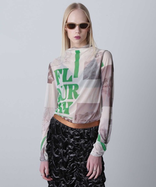 ROSE BUD(ローズバッド)の「シアーアートインナー(Tシャツ/カットソー・レディース・ブラック/ホワイト・ONE SIZE)」の7枚目の写真