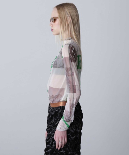 ROSE BUD(ローズバッド)の「シアーアートインナー(Tシャツ/カットソー・レディース・ブラック/ホワイト・ONE SIZE)」の8枚目の写真