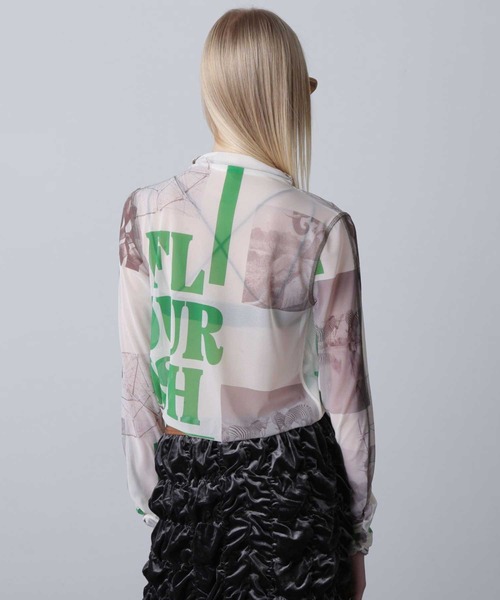 ROSE BUD(ローズバッド)の「シアーアートインナー(Tシャツ/カットソー・レディース・ブラック/ホワイト・ONE SIZE)」の9枚目の写真