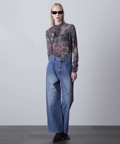 ROSE BUD(ローズバッド)の「シアーアートインナー(Tシャツ/カットソー・レディース・ブラック/ホワイト・ONE SIZE)」の10枚目の写真