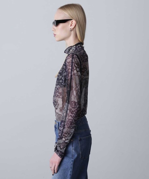 ROSE BUD(ローズバッド)の「シアーアートインナー(Tシャツ/カットソー・レディース・ブラック/ホワイト・ONE SIZE)」の14枚目の写真