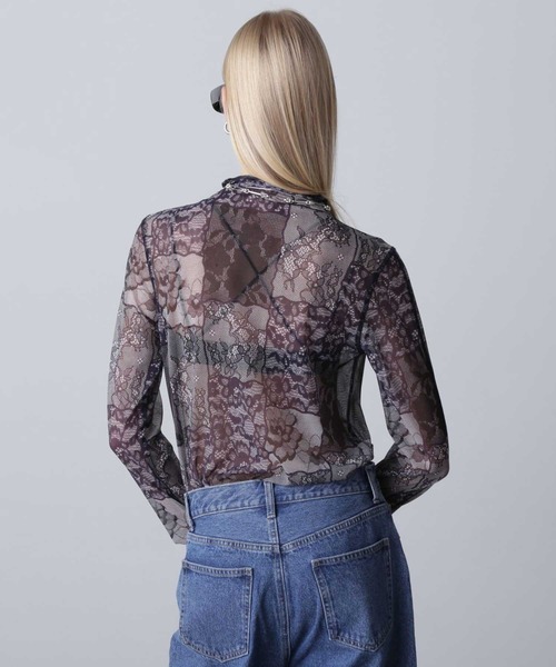 ROSE BUD(ローズバッド)の「シアーアートインナー(Tシャツ/カットソー・レディース・ブラック/ホワイト・ONE SIZE)」の15枚目の写真