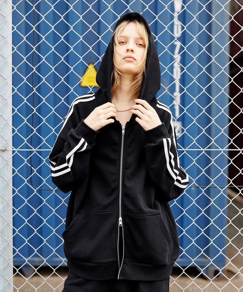 ヘビーウェイトサイドラインダブルジップパーカー（SETUP着用