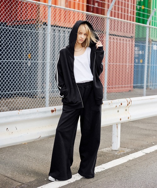 ROCHEM（ローシェン）の「ヘビーウェイトサイドラインダブルジップパーカー（SETUP着用可能）（パーカー・メンズ・ブラック/グレー/ブラック系1・XS/S/M/L）」の11枚目の写真