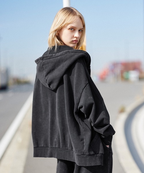 ROCHEM（ローシェン）の「ヘビーウェイトサイドラインダブルジップパーカー（SETUP着用可能）（パーカー・メンズ・ブラック/グレー/ブラック系1・XS/S/M/L）」の17枚目の写真