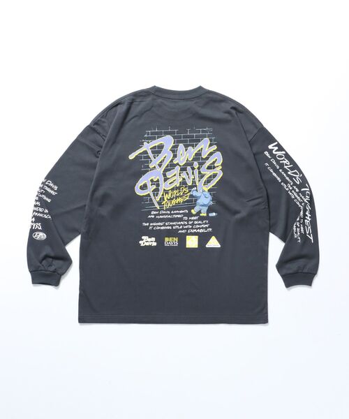 BEN DAVIS（ベンデイビス）の「【BEN DAVIS（ベンデイビス）】SPRAY MASTER L/S TEE[WIDE] / クルーネック 長袖 刺繍 オーバーサイズ（Tシャツ/カットソー・メンズ・ダークグリーン/ホワイト/チャコール・MEDIUM/LARGE/X-LARGE）」の6枚目の写真