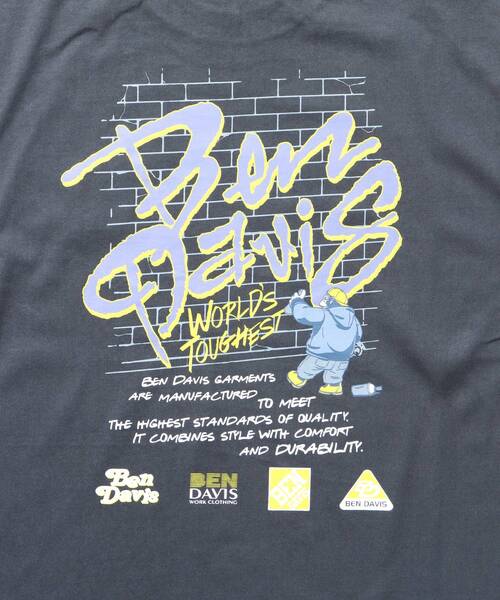 BEN DAVIS（ベンデイビス）の「【BEN DAVIS（ベンデイビス）】SPRAY MASTER L/S TEE[WIDE] / クルーネック 長袖 刺繍 オーバーサイズ（Tシャツ/カットソー・メンズ・ダークグリーン/ホワイト/チャコール・MEDIUM/LARGE/X-LARGE）」の7枚目の写真