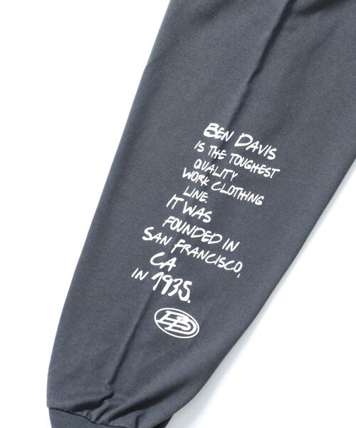 BEN DAVIS（ベンデイビス）の「【BEN DAVIS（ベンデイビス）】SPRAY MASTER L/S TEE[WIDE] / クルーネック 長袖 刺繍 オーバーサイズ（Tシャツ/カットソー・メンズ・ダークグリーン/ホワイト/チャコール・MEDIUM/LARGE/X-LARGE）」の8枚目の写真