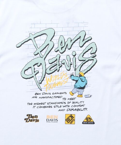 BEN DAVIS（ベンデイビス）の「【BEN DAVIS（ベンデイビス）】SPRAY MASTER L/S TEE[WIDE] / クルーネック 長袖 刺繍 オーバーサイズ（Tシャツ/カットソー・メンズ・ダークグリーン/ホワイト/チャコール・MEDIUM/LARGE/X-LARGE）」の13枚目の写真