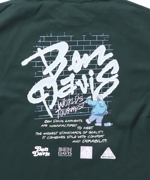 BEN DAVIS（ベンデイビス）の「【BEN DAVIS（ベンデイビス）】SPRAY MASTER L/S TEE[WIDE] / クルーネック 長袖 刺繍 オーバーサイズ（Tシャツ/カットソー・メンズ・ダークグリーン/ホワイト/チャコール・MEDIUM/LARGE/X-LARGE）」の19枚目の写真