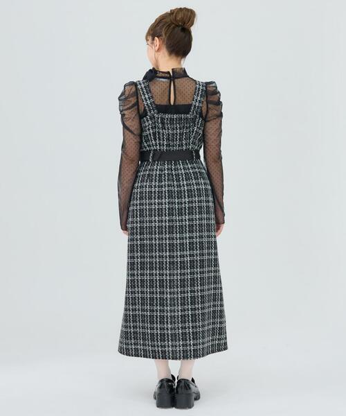 REDYAZEL（レディアゼル）の「ツイードデザインジャンパースカート（ジャンパースカート・レディース・ブラック/オフホワイト・SMALL/MEDIUM）」の20枚目の写真