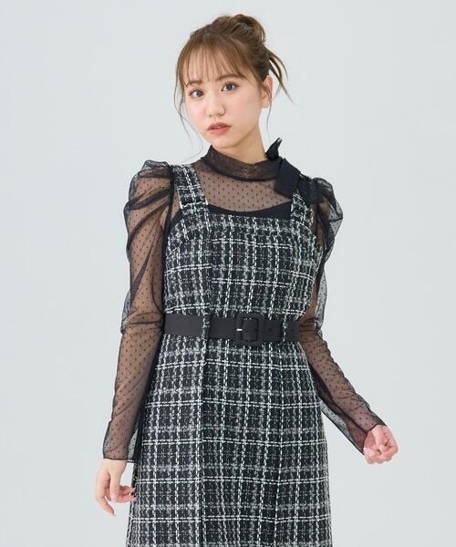 REDYAZEL（レディアゼル）の「ツイードデザインジャンパースカート（ジャンパースカート・レディース・ブラック/オフホワイト・SMALL/MEDIUM）」の21枚目の写真
