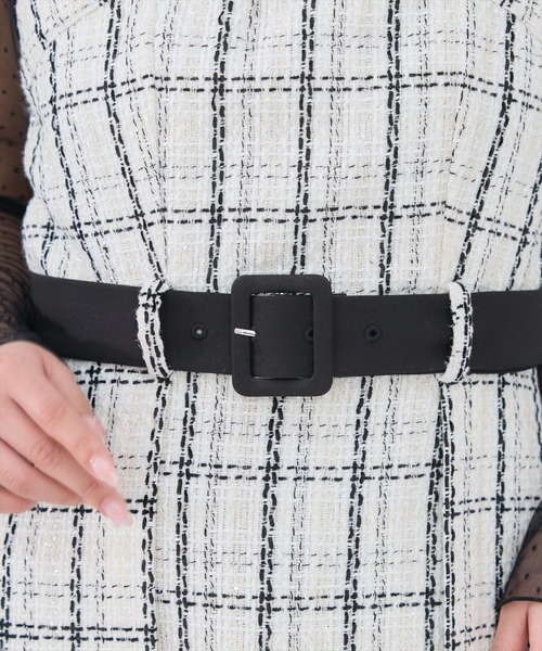 REDYAZEL（レディアゼル）の「ツイードデザインジャンパースカート（ジャンパースカート・レディース・ブラック/オフホワイト・SMALL/MEDIUM）」の4枚目の写真