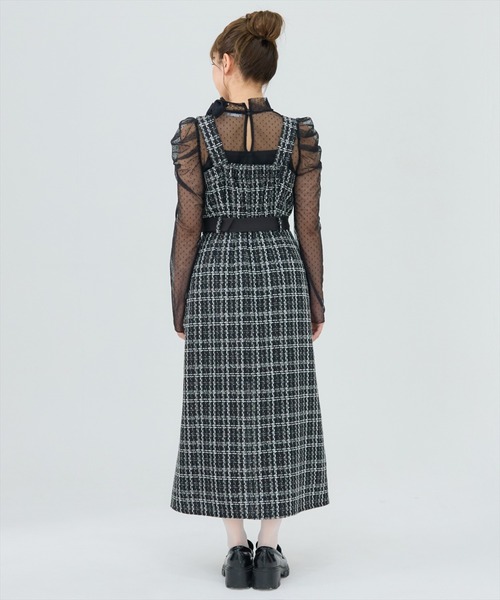 REDYAZEL（レディアゼル）の「ツイードデザインジャンパースカート（ジャンパースカート・レディース・ブラック/オフホワイト・SMALL/MEDIUM）」の8枚目の写真