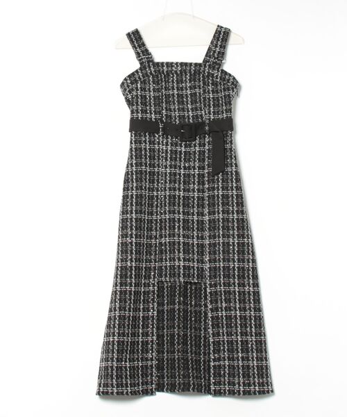 REDYAZEL（レディアゼル）の「ツイードデザインジャンパースカート（ジャンパースカート・レディース・ブラック/オフホワイト・SMALL/MEDIUM）」の16枚目の写真