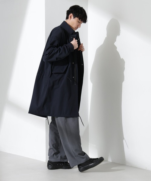 NANO universe（ナノユニバース）の「ウェザークロスフィッシュテールコート（その他アウター・メンズ・ブラック/ベージュ・M/L）」の14枚目の写真