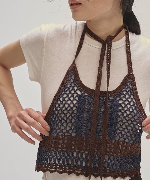 トゥデイフル ニット ビスチェ TODAYFUL/トゥデイフル】Crochet Knit Bustier/ニットビスチェ