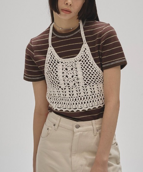 トゥデイフル ニット ビスチェ TODAYFUL/トゥデイフル】Crochet Knit Bustier/ニットビスチェ