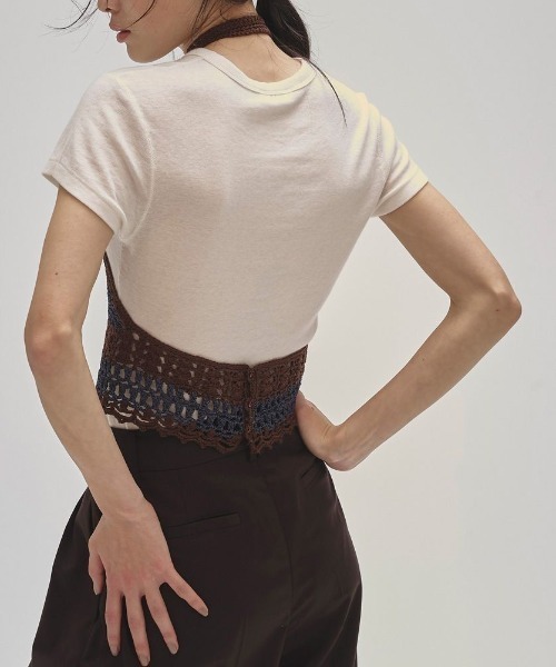 ニットビスチェ todayful（トゥデイフル TODAYFUL/トゥデイフル】Crochet Knit Bustier/ニットビスチェ