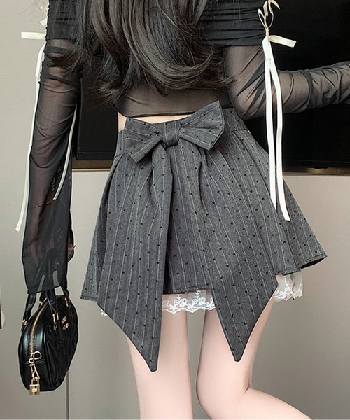 AMAJI（アマジ）の「ハートドットタックミニスカート（スカート・レディース・グレー/ブラック・SMALL/MEDIUM/LARGE/X-LARGE）」の4枚目の写真