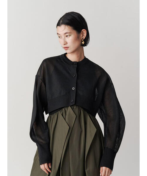 UN3D.(アンスリード)の「UN3D./アンスリード/2TONE SHEER KT CD/2トーンシアーニットカーディガン/5225228011(カーディガン/ボレロ・レディース・ブラック/グレー・FREE)」の14枚目の写真