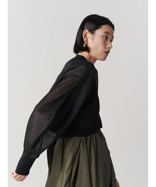 UN3D.(アンスリード)の「UN3D./アンスリード/2TONE SHEER KT CD/2トーンシアーニットカーディガン/5225228011(カーディガン/ボレロ・レディース・ブラック/グレー・FREE)」の15枚目の写真