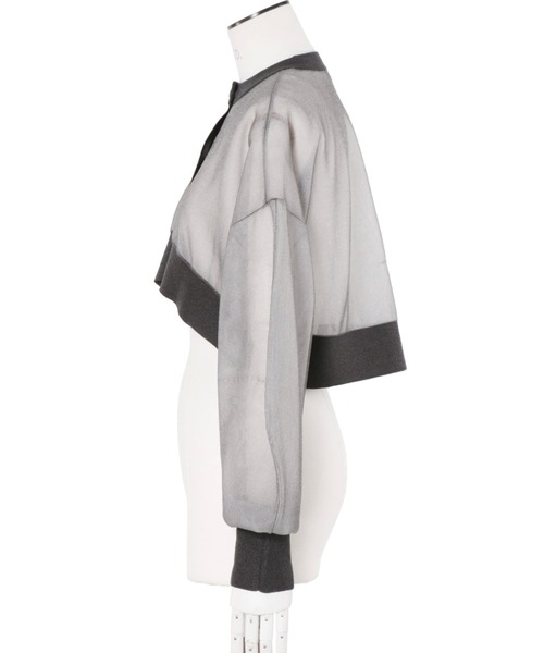 UN3D.(アンスリード)の「UN3D./アンスリード/2TONE SHEER KT CD/2トーンシアーニットカーディガン/5225228011(カーディガン/ボレロ・レディース・ブラック/グレー・FREE)」の8枚目の写真