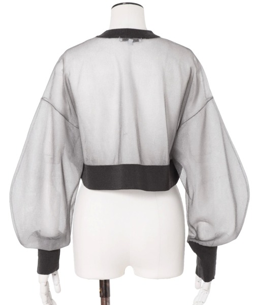 UN3D.(アンスリード)の「UN3D./アンスリード/2TONE SHEER KT CD/2トーンシアーニットカーディガン/5225228011(カーディガン/ボレロ・レディース・ブラック/グレー・FREE)」の7枚目の写真