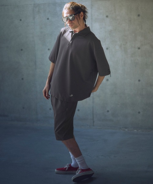 ADAM PATEK（アダムパテック）の「ADAMPATEK/ripple looose polo shirt/リップルルーズポロシャツ（ポロシャツ・メンズ・チャコール/ブラック・2/1）」の15枚目の写真
