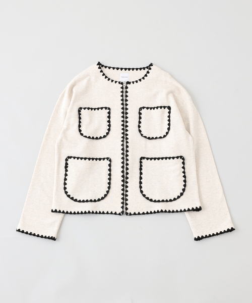 JOINT WORKS（ジョイントワークス）の「Sasquatchfabrix. / サスクワァッチファブリックス SWEAT CARDIGAN CH EL（その他アウター・メンズ・チャコールグレー/アイボリー・LARGE/MEDIUM）」の2枚目の写真