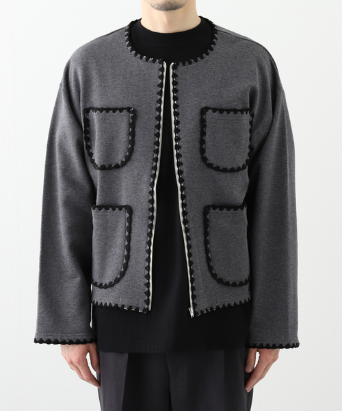 JOINT WORKS（ジョイントワークス）の「Sasquatchfabrix. / サスクワァッチファブリックス SWEAT CARDIGAN CH EL（その他アウター・メンズ・チャコールグレー/アイボリー・LARGE/MEDIUM）」の6枚目の写真