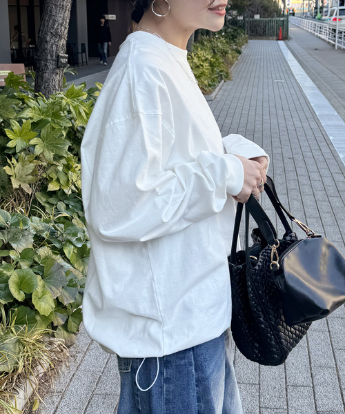 JOURNAL STANDARD（ジャーナルスタンダード）の「《追加2》シャーリングロングスリーブTシャツ（Tシャツ/カットソー・レディース・ホワイト/ブラウン系その他/ダークブルー/ブラック系その他・FREE）」の13枚目の写真