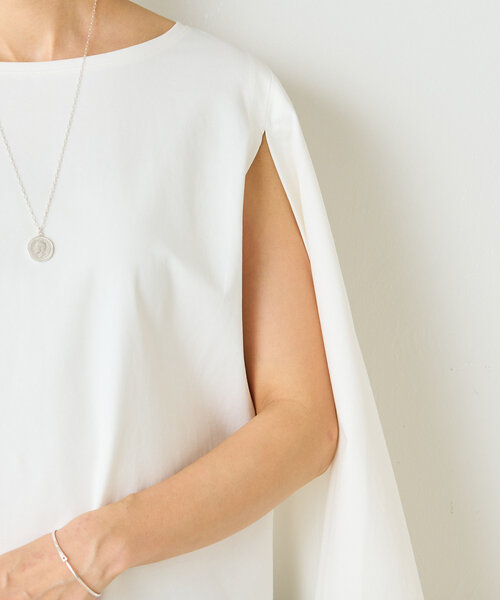 BEARDSLEY（ビアズリー）の「ケープポンチプルオーバー（Tシャツ/カットソー・レディース・ホワイト/ライトグレー・FREE）」の12枚目の写真