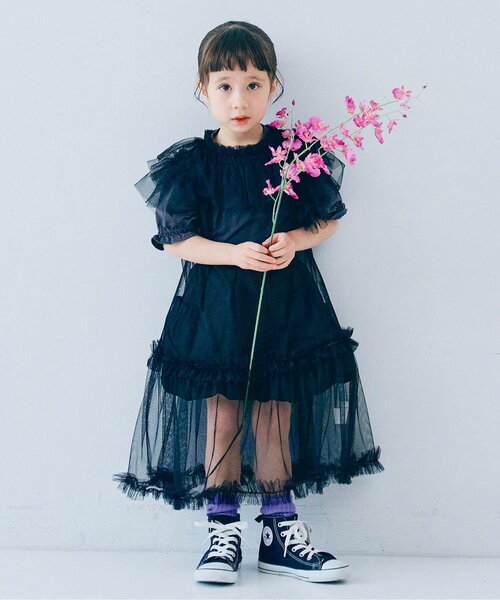 p.premier（ピードットプルミエ）の「【ジュニア対応】パンプキンスカートパンツ（その他パンツ・キッズ・ブラック/オフホワイト/ブルー・140/130/120/110/100/90/80）」の5枚目の写真