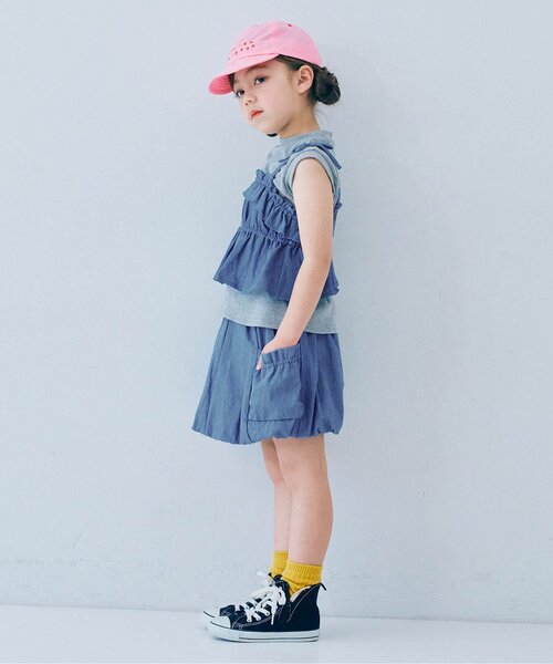 p.premier（ピードットプルミエ）の「【ジュニア対応】パンプキンスカートパンツ（その他パンツ・キッズ・ブラック/オフホワイト/ブルー・140/130/120/110/100/90/80）」の7枚目の写真