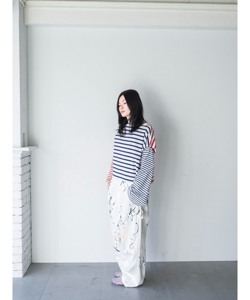 サロペット・オーバーオール・オールインワン PHEENY/SALVAGE TROUSERS(WHITE) セール】PAINT DENIM OVERALL（サロペット/オーバーオール