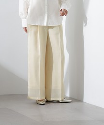 シアーヘムタックワイドパンツ