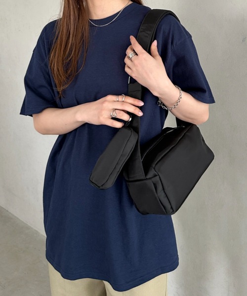 MYMOOD.(マイムード)の「ミニポーチ付きナイロンスクエアショルダーバッグ(ショルダーバッグ・レディース・アイボリー/ブラック・FREE)」の14枚目の写真